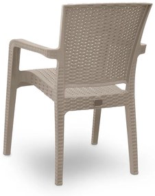 Πολυθρόνα πολυπροπυλενίου Clio Megapap recycled χρώμα cappuccino 57x55x86εκ.