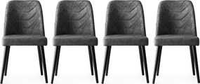 Καρέκλα 4τμχ Ανθρακί DALLAS 50x49x90