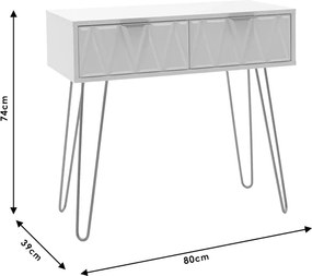 Κονσόλα Isla pakoworld χρώμα λευκό painting-χρυσό 80x39x74εκ