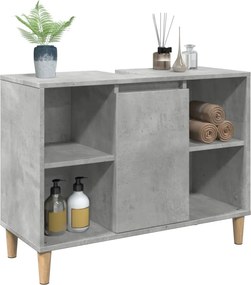 vidaXL Ντουλάπι Μπάνιου Γκρι Σκυροδέματος 80x33x60 εκ. Επεξ. Ξύλο