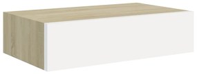 vidaXL Ράφια Τοίχου Συρτάρια 2 τεμ. Δρυς/Λευκό 40x23,5x10 εκ από MDF