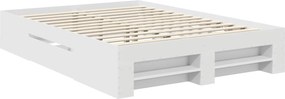vidaXL Σκελετός Κρεβατιού Λευκό 140 x 200 cm Επεξεργασμένο Ξύλο