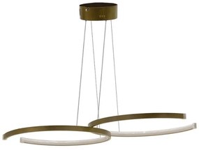 Φωτιστικό οροφής δίφωτο PWL-1176 LED 3000K χρυσό 66x39x44εκ 099-000169 Pakoworld-099-000169-Χρυσό 099-000169