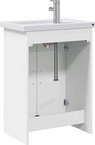vidaXL Σετ Επίπλων Μπάνιου Λευκό 61 x 40 x 84,5 εκ Επεξεργασμένο Ξύλο