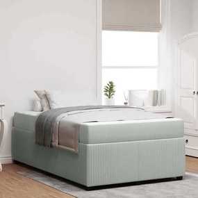 vidaXL Σκελετός Κρεβατιού με στρώμα Ανοιχτό γκρι 120 x 190 cm ύφασμα