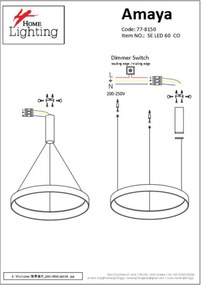 Γραμμικό Φωτιστικό SE LED 60 AMAYA PENDANT COPPER Δ5 - 21W - 50W - 77-8150