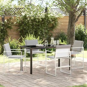 vidaXL Σέτ φαγητού για κήπο 5 pcs Λευκό 140 x 70 x 73 cm