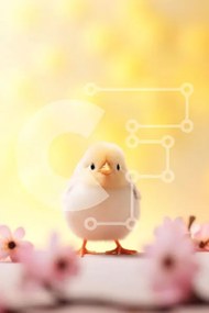 Σετ των 2 Intra Συλλεκτικό Ξύλινο Παζλ Plywood 4mm - Λευκό κοτόπουλο σε ροζ λουλούδια Σε Ξύλινο Κουτί - Διαστάσεις: 10x10 cm – 25 κομμάτια