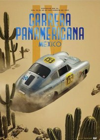 Εκτύπωση τέχνης Porsche 356 SL - Past - Carrera PanAmericana - 1953, Automobilist