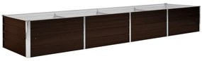 vidaXL Ζαρντινιέρα Υπερυψωμένη Καφέ 320x80x45 εκ. Γαλβανισμ. Χάλυβας