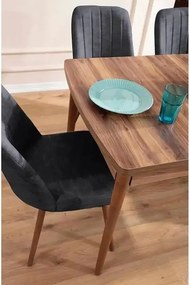 Extendable Dining Table &amp; Chairs Set (7 Pieces) Lidyana - Anthracite Anthracite