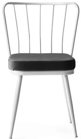 Καρέκλα Yildiz (Σετ 4Τμχ) 974NMB1188 43x42x82cm White Velvet, Metal