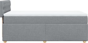 vidaXL Κρεβάτι Boxspring με Στρώμα Ανοιχτό Γκρι 80x200 εκ. Υφασμάτινο