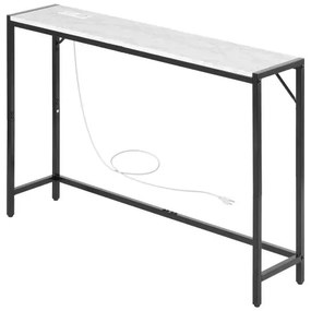 VEVOR Marble Console Table Modern Narrow Long Console Table with Power Outlet