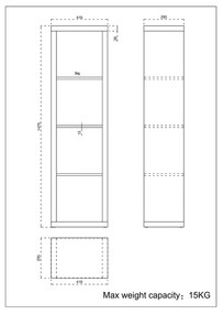 KIVOS 41,6 ΒΙΒΛΙΟΘΗΚΗ SONOMA 41,6x29,5xH147,5cm - 24-0561 - 24-0561