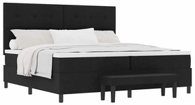 vidaXL Κρεβάτι με ελατήρια με στρώμα Μαύρο 200 x 200 cm ύφασμα