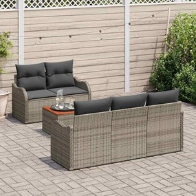 vidaXL Σετ Καναπέ Κήπου με μαξιλάρι 6 pcs Γκρι 55 x 55 x 37 εκ