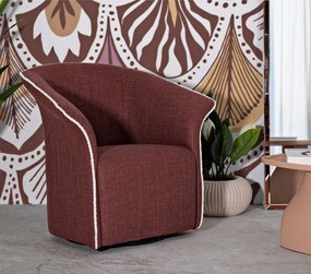 Πολυθρόνα Περιστρεφόμενη Μπορντό SIENA 66x84x80