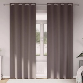 vidaXL Κουρτίνες 2 pcs Σκούρο καφέ Σκούρο καφέ 245 x 140 εκ.