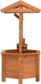 vidaXL Γλάστρα Πηγάδι 40 x 40 x 84 εκ. από Ξύλο Ελάτης