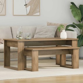 vidaXL Σετ Τραπεζιού Για Καφέ 2 pcs Artisan Oak Επεξεργασμένο ξύλο