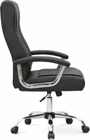 Καρέκλα γραφείου διευθυντική Vision Megapap από τεχνόδερμα χρώμα μαύρο 63x70x112/120εκ.