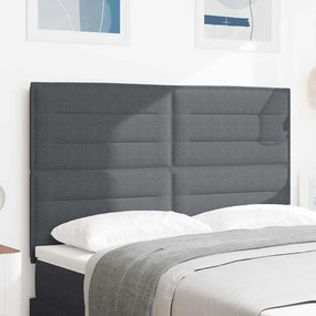 vidaXL Κεφαλάρι Σκούρο Γκρι 144 cm Υφασμάτινο Κορντουρά