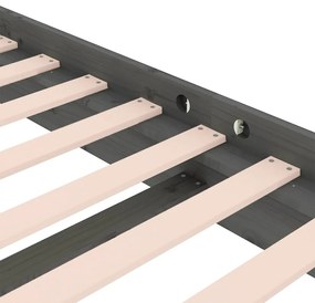 vidaXL Πλαίσιο Κρεβατιού Γκρι 140 x 190 εκ. από Μασίφ Ξύλο