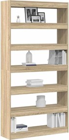 vidaXL Βιβλιοθήκη Δρύς Sonoma 100 x 30 x 198 εκ. Επεξεργασμένο ξύλο