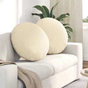 vidaXL Μαξιλάρια καθισμάτων 2 pcs Κρεμ Ø 80 cm Υφασμάτινο Κορντουρά