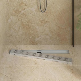 vidaXL Αποχέτευση Ντους με Γυάλινη Κάλυψη και 360° Σιφώνι Ασημί 90 cm