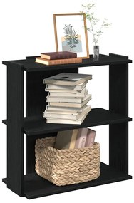 vidaXL Βιβλιοθήκη 3 Επιπέδων Μαύρη 60x30x60 εκ. από Επεξεργ. Ξύλο