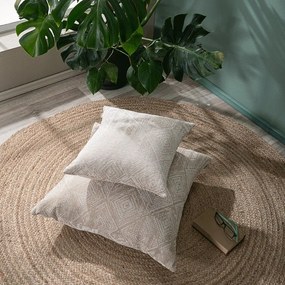 Μαξιλαροθήκη Διακοσμητική Δαπέδου Izola 02 Beige Teoran 65Χ65 Cotton-Polyester