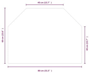 Πλάκα Τζακιού Εξάγωνη 80 x 60 εκ. Γυάλινη