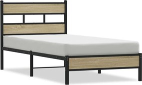 vidaXL Πλαίσιο Κρεβ. Χωρ. Στρώμα Sonoma Δρυς 90x200 εκ. Επεξ. Ξύλο