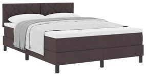 vidaXL Κρεβάτι με Στρώμα Dark Brown 140x190 cm Υφάσμα