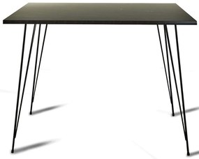 Τραπέζι Sandalf 801CMY2938 90x90x75cm Marble Effect Black Μοριοσανίδα, Μέταλλο