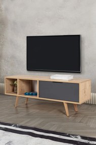 Έπιπλο Τηλεόρασης Sapphire Δρυς / Ανθρακί REBRE 130x35x18