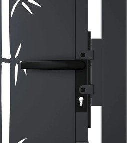 vidaXL Πόρτα Κήπου Ανθρακί 100x125 εκ. Σχέδιο Ατσάλινου Μπαμπού