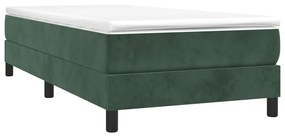 vidaXL Κρεβάτι Boxspring με Στρώμα Σκούρο Πράσινο 100x200εκ. Βελούδινο