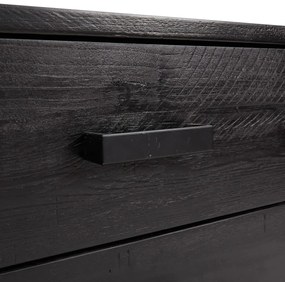 vidaXL Συρταριέρα Μαύρη 75 x 35 x 70 εκ. από Μασίφ Ξύλο Πεύκου