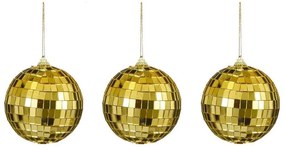 Χριστουγεννιάτικες Μπάλες Disco Mirror 02.1162260 (Σετ 3τμχ) 8cm Gold