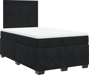 vidaXL Κρεβάτι Boxspring με Στρώμα Μαύρο 120 x 200 εκ. Βελούδινο