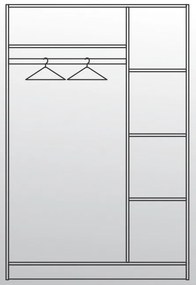Τρίφυλλη ντουλάπα με καθρέφτη Apolo3 120x52x181 DIOMMI 33-011