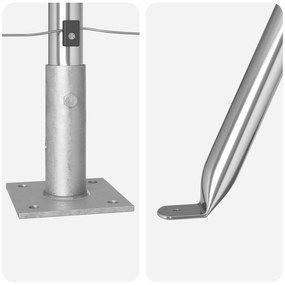 vidaXL Πόλοι φράχτη  με βάσεις 52 τεμ Ø32mm 110cm Γαλβανισμένο ατσάλι