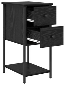 vidaXL Κομοδίνο με συρτάρι 2 pcs Μαύρη δρυς 32 x 42 x 70 εκ