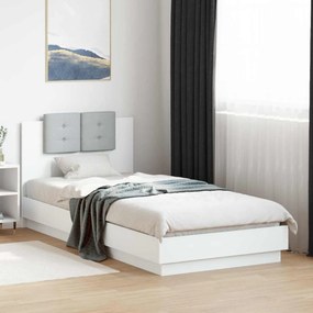 vidaXL Κρεβάτι με Κεφαλάρι Λευκό 80 x 200 cm Επεξεργασμένο Ξύλο