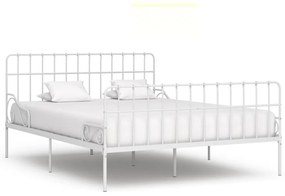 vidaXL Πλαίσιο Κρεβατιού με Τελάρο Λευκό 200 x 200 εκ. Μεταλλικό