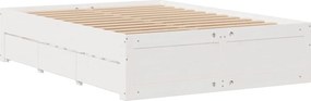 vidaXL Κρεβάτι Βιβλιοθήκη Χωρίς Στρώμα 140x200 εκ Μασίφ Ξύλο Πεύκο
