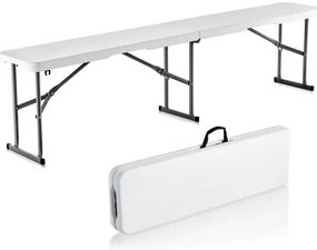 VEVOR Folding Bench Plastic Portable Outdoor Picnic Garden 183 cm Bench White